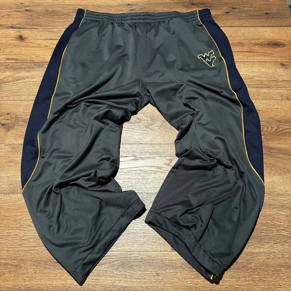 NCAA West Virginia Mountaineers Grey Navy Athletic Track Pants Mens 2XL